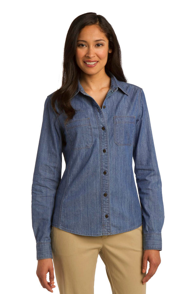 Port Authority Women's   Patch Pockets Denim Shirt