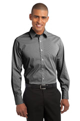 Port Authority Men's   Fine Stripe Stretch Poplin Shirt