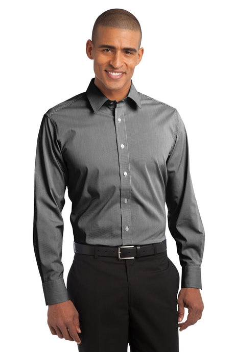 Port Authority Men's   Fine Stripe Stretch Poplin Shirt