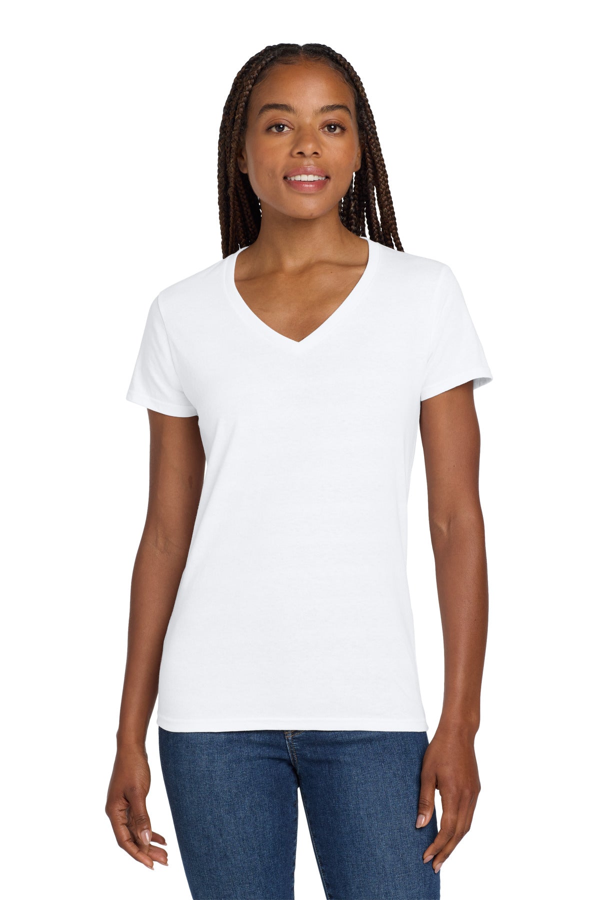 Gildan Women's   Heavy Cotton   100% Cotton V-Neck T-Shirt