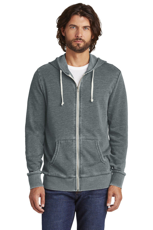 Alternative Apparel Men's Burnout Laid-Back Zip Hoodie