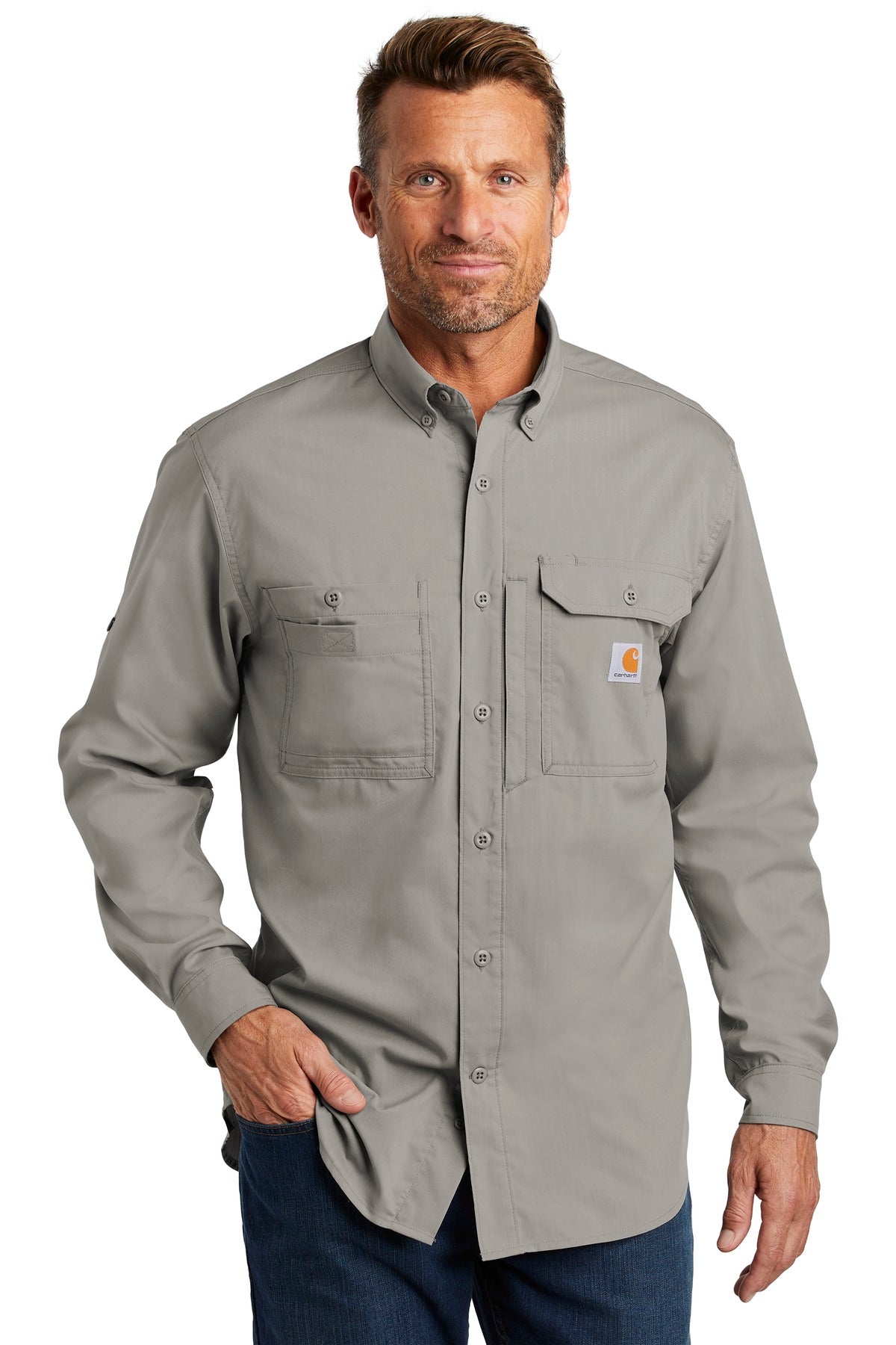 Carhartt Men's Force    Ridgefield Solid Long Sleeve Shirt