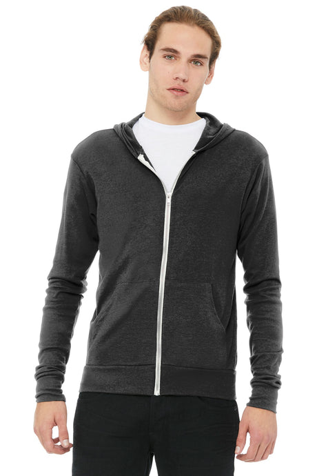 Bella + Canvas Men's    Triblend Full-Zip Lightweight Hoodie