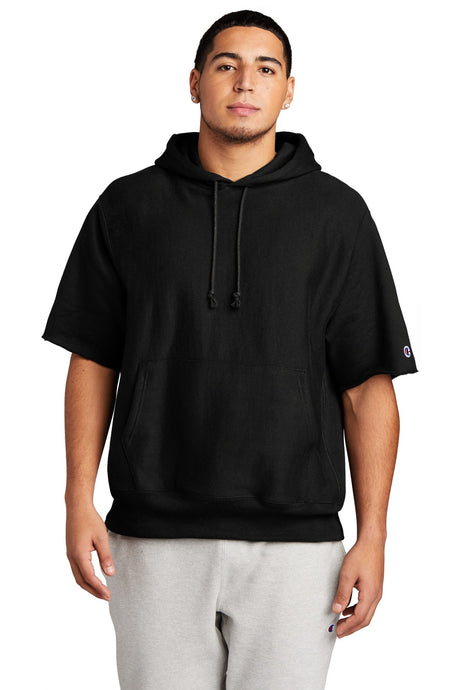 Champion Men's     Reverse Weave     Short Sleeve Hooded Sweatshirt S101SS