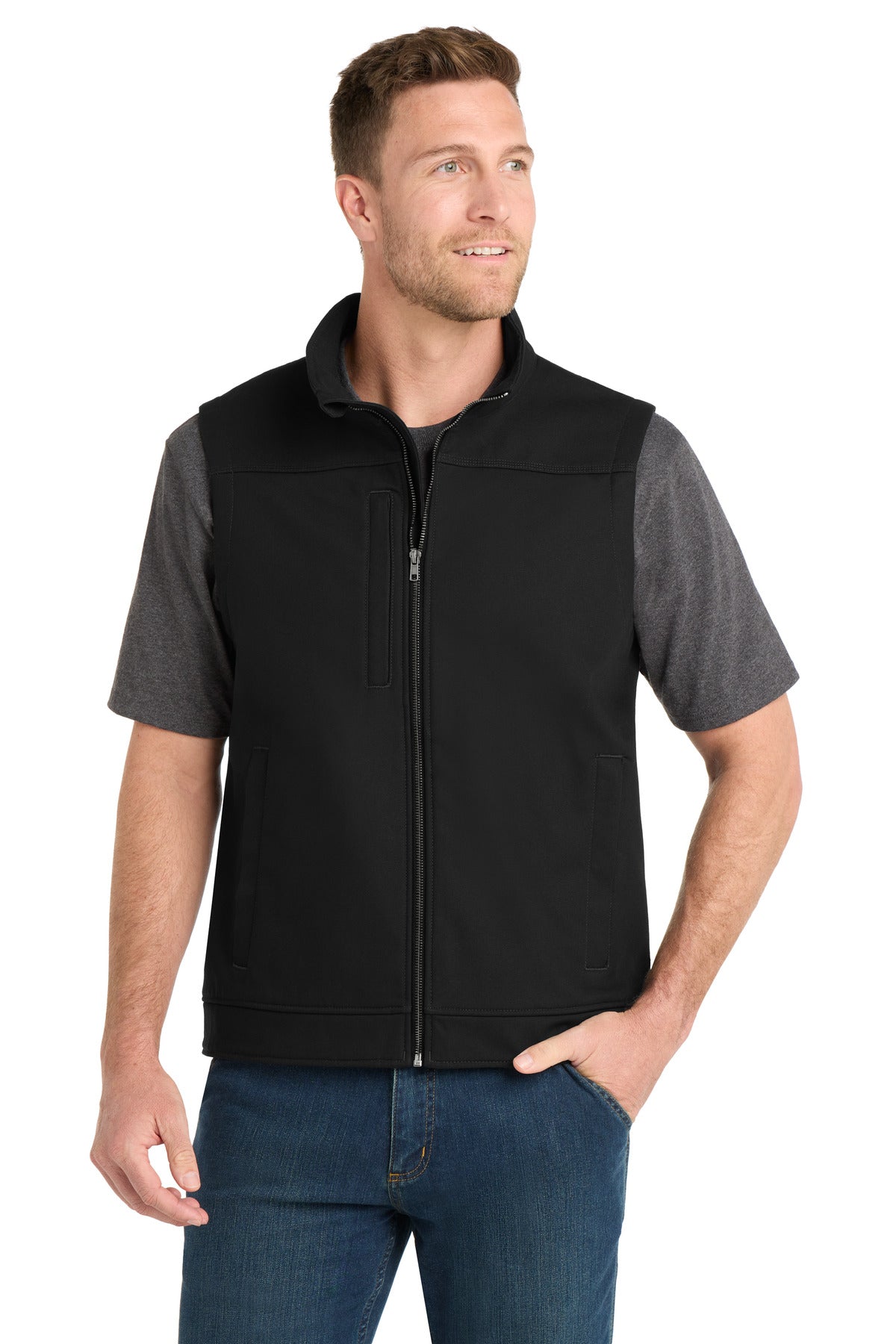 CornerStone Men's   Duck Bonded Soft Shell Vest CSV60