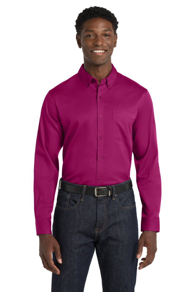 Port Authority Men's   Long Sleeve SuperPro React   Twill Shirt