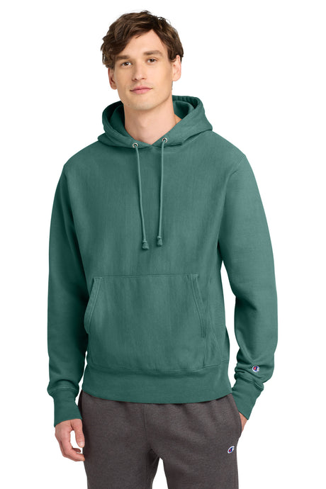 Champion Men's    Reverse Weave    Garment-Dyed Hooded Sweatshirt