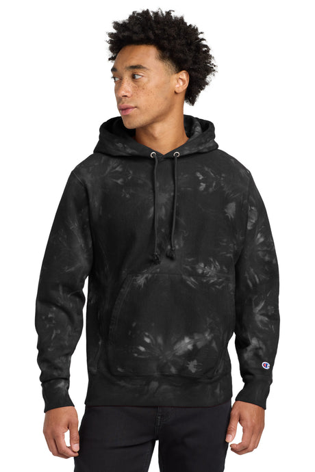 Champion Men's    Reverse Weave    Scrunch-Dye Tie-Dye Hooded Sweatshirt