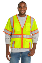 CornerStone Men's    ANSI 107 Class 3 Surveyor Mesh Zippered Two-Tone Short Sleeve Vest