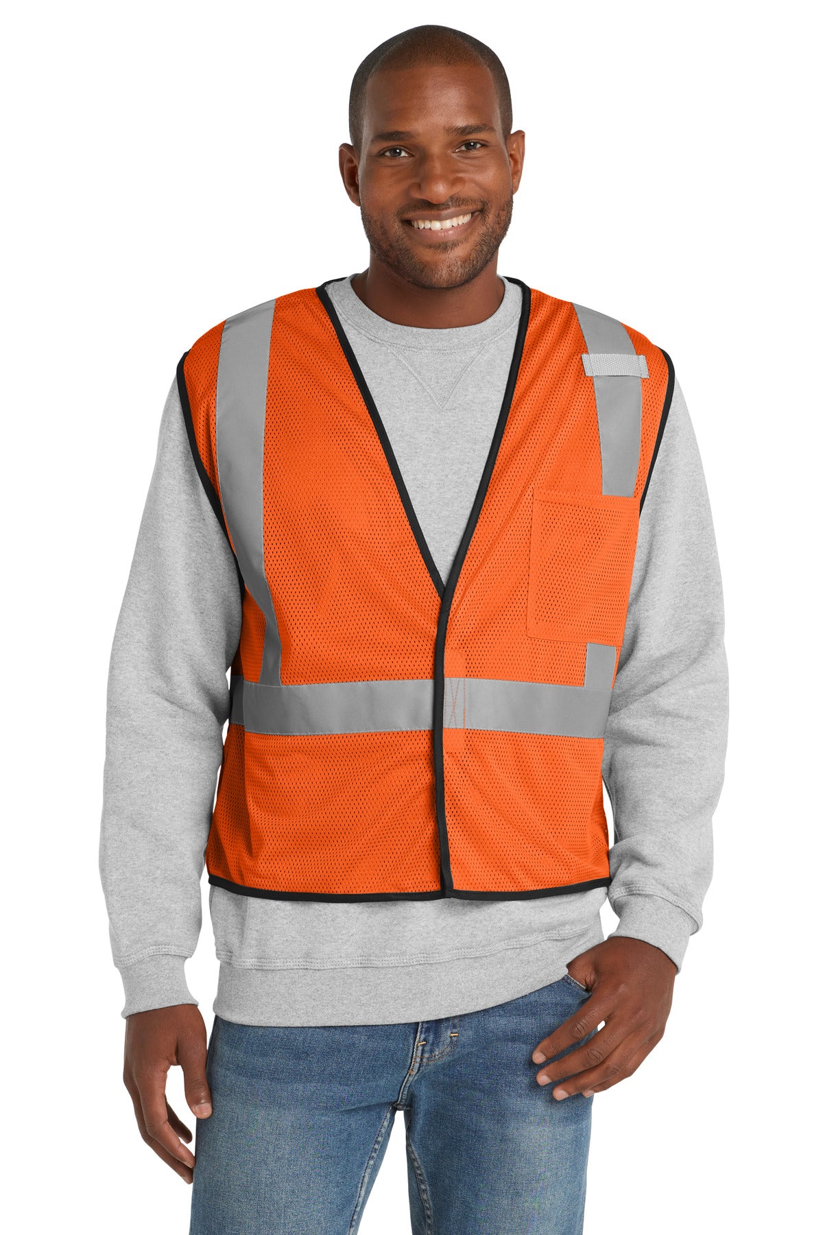 CornerStone Men's    ANSI 107 Class 2 Economy Mesh One-Pocket Vest