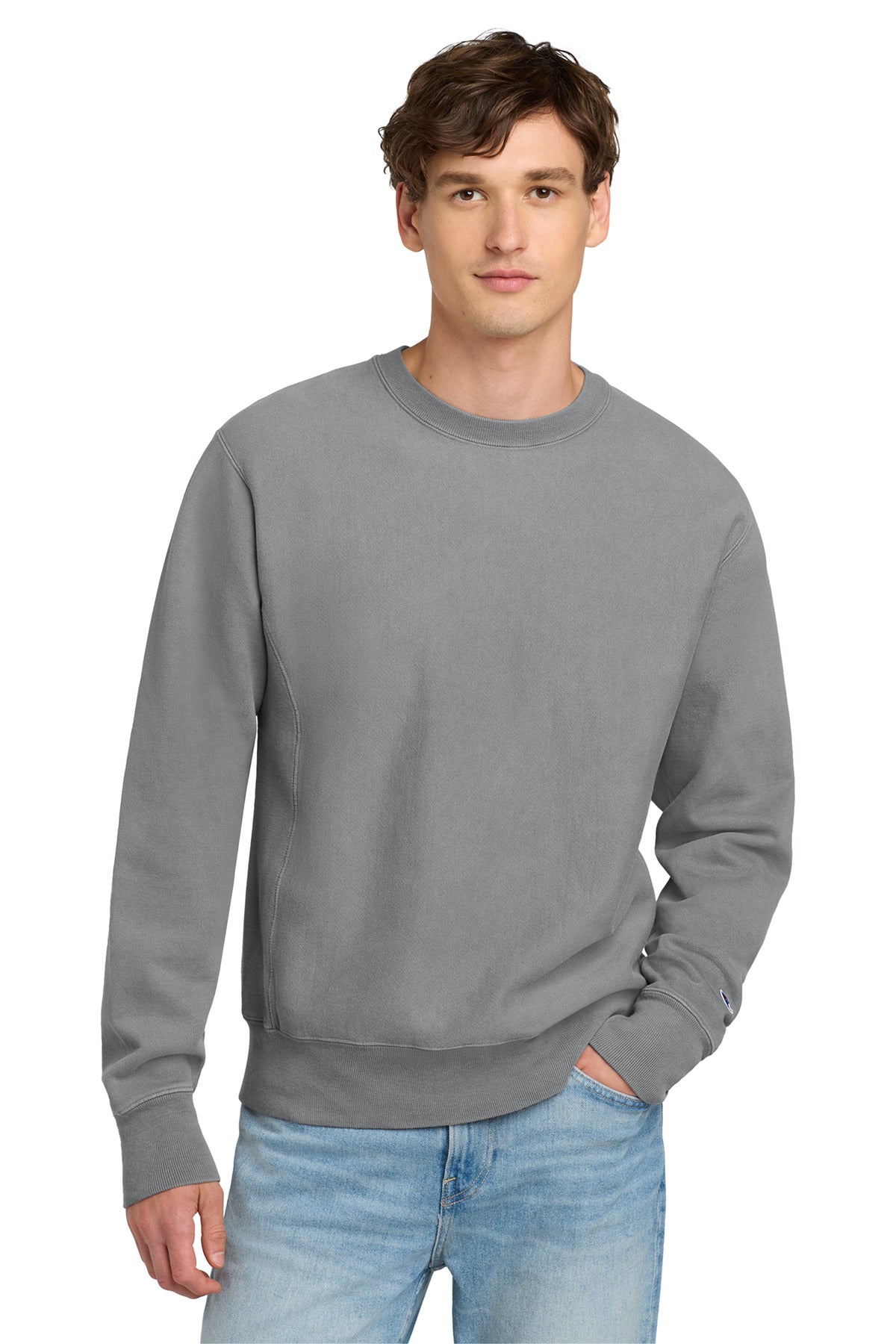 Champion Men's    Reverse Weave    Garment-Dyed Crewneck Sweatshirt