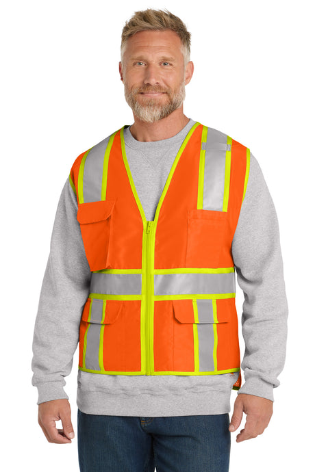 CornerStone Men's    ANSI 107 Class 2 Surveyor Zippered Two-Tone Vest