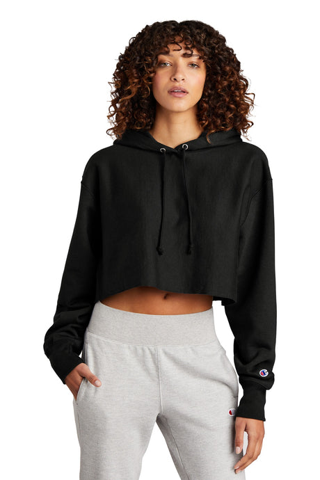 Champion Women's     Reverse Weave     Cropped Cut-Off Hooded Sweatshirt RW01W