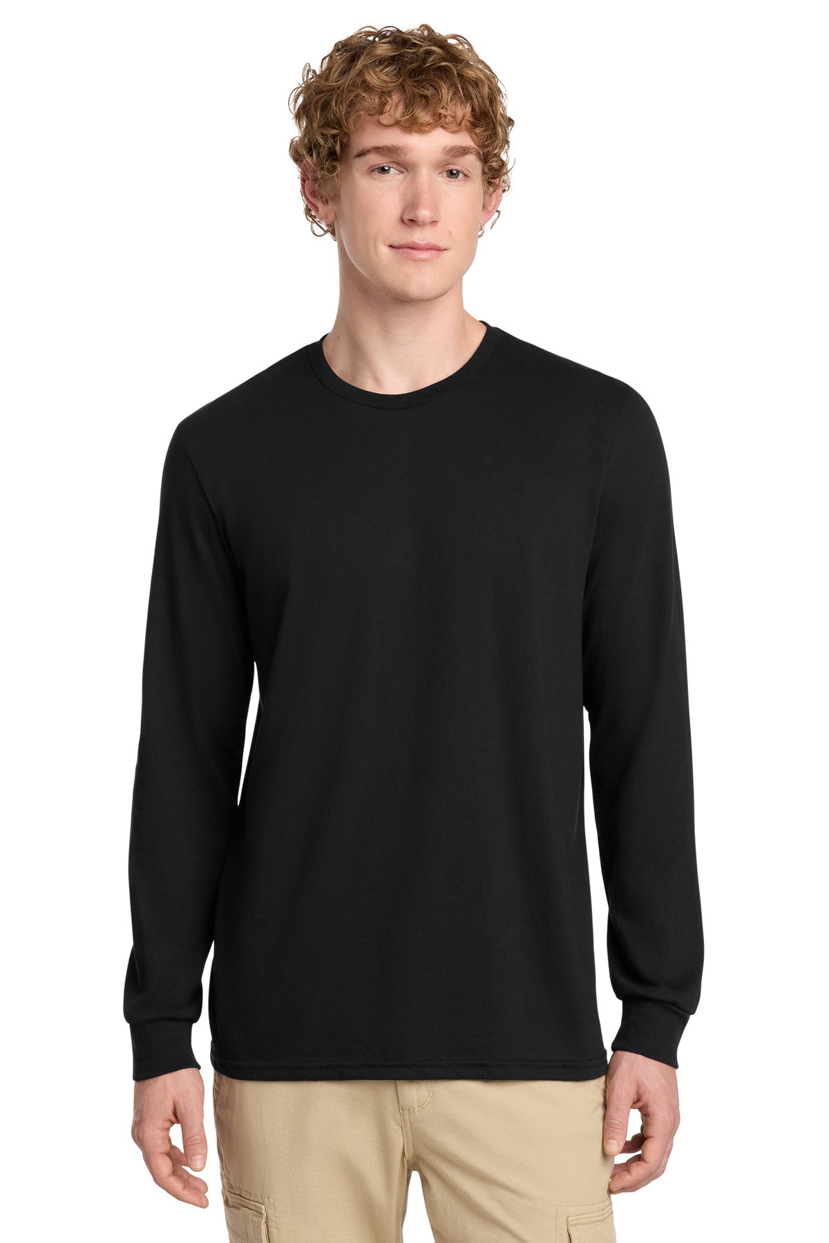 District Men's   Perfect Blend   CVC Long Sleeve Tee DT109