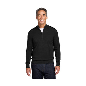 Brooks Brothers Men's   Washable Merino Birdseye 1/4-Zip Sweater BB18412