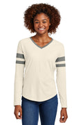 Sport-Tek Women's   Halftime Stripe Long Sleeve V-Neck Tee LST6043