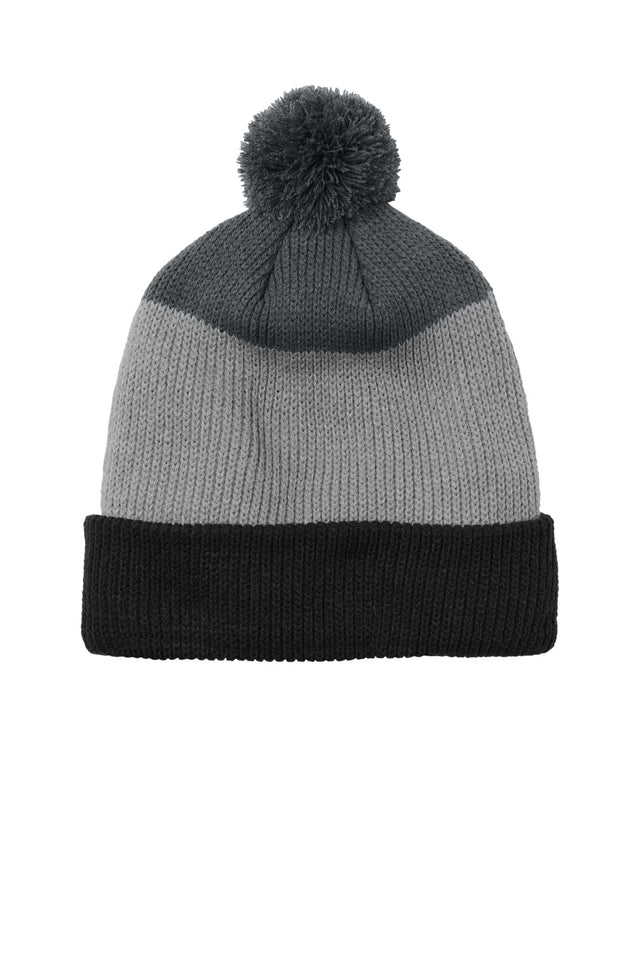 Port Authority Men's   Cozy Striped Pom Beanie C979