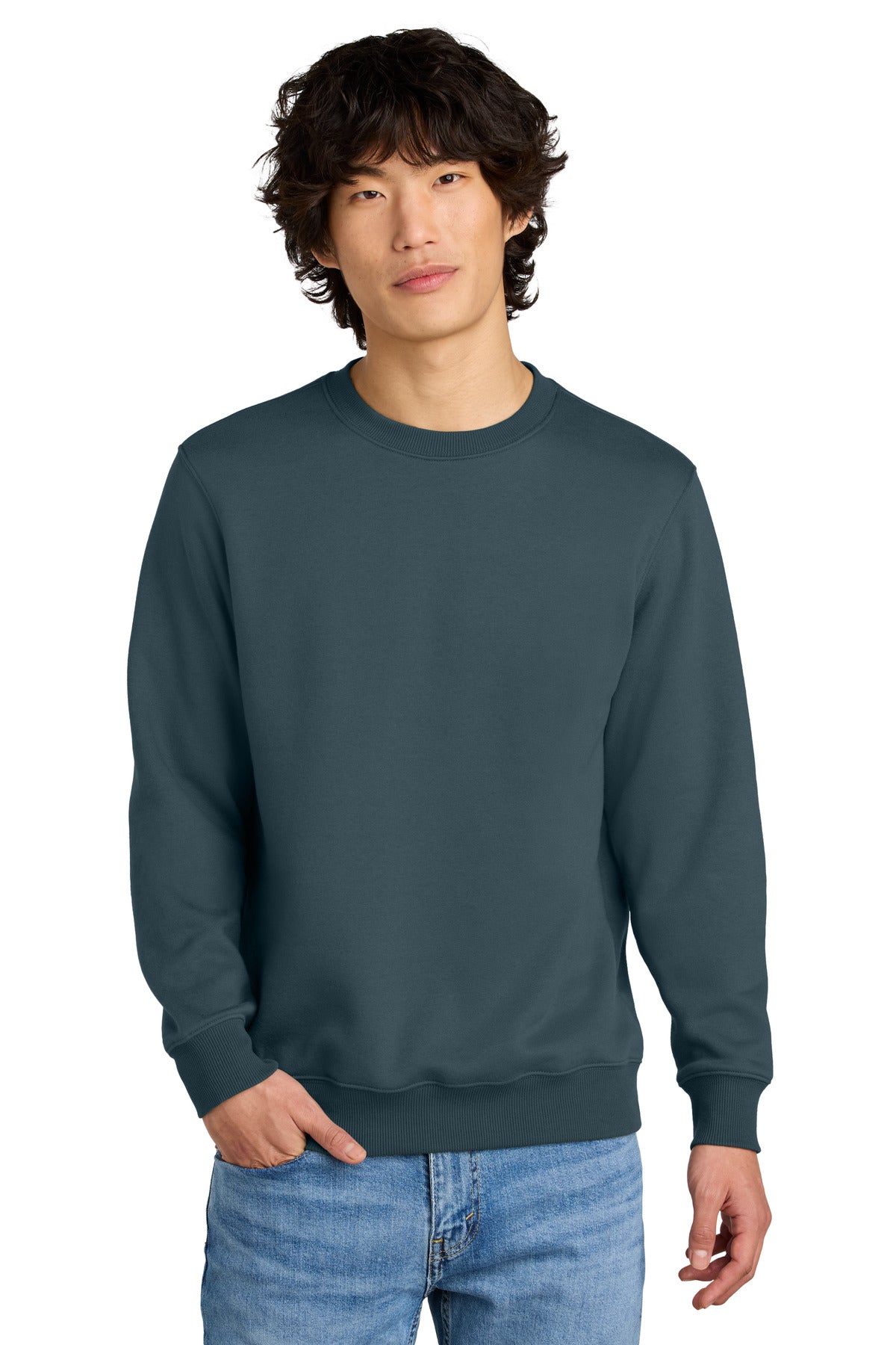 District Men's   Perfect Weight   Fleece Crew DT1106