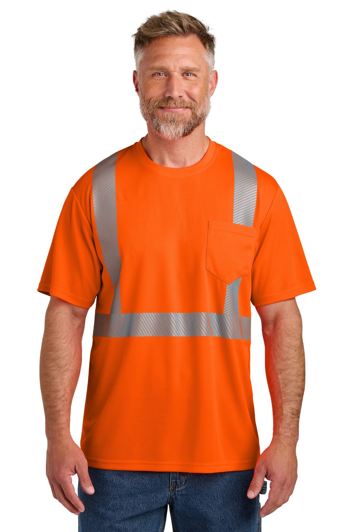 CornerStone Men's   ANSI 107 Class 2 Segmented Tape Tee CS204