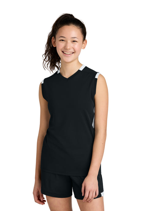 Sport-Tek Youth   Club Sleeveless V-Neck YST441