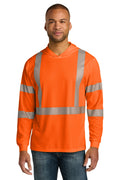 CornerStone Men's   ANSI 107 Class 3 Long Sleeve Segmented Tape Hooded Tee CS208