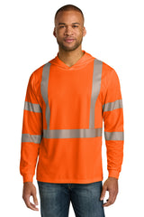 CornerStone Men's   ANSI 107 Class 3 Long Sleeve Segmented Tape Hooded Tee CS208