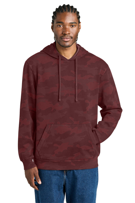 District Men's Wash   Camo Fleece Hoodie DT2200C