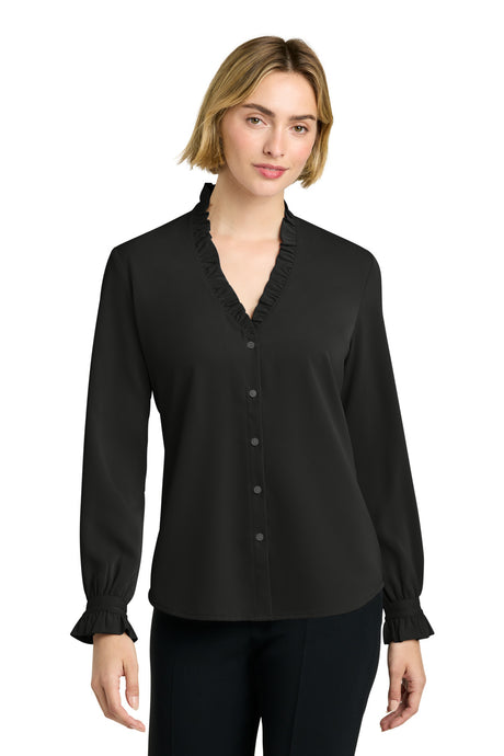 Brooks Brothers Women's   Long Sleeve Ruffle Collar Blouse BB18011
