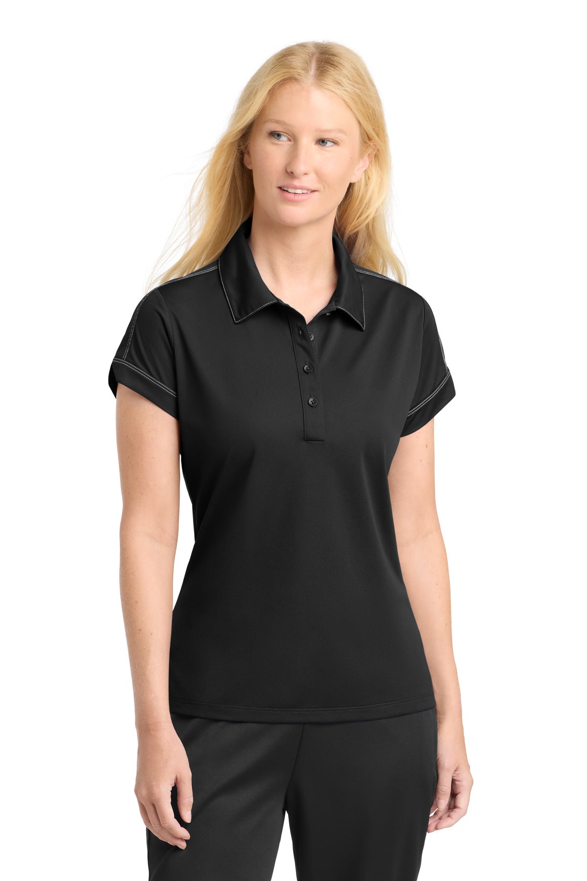Sport-Tek Women's   Contrast Stitch Micropique Sport-Wick Polo