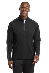 Sport-Tek Men's   Sport-Wick   Textured Colorblock 1/4-Zip Pullover