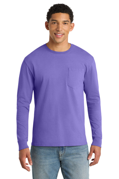 Port & Co Men’s   Beach Wash   Garment-Dyed Long Sleeve Pocket Tee  PC099LSP