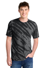 Port & Co Men's   Tiger Stripe Tie-Dye Tee