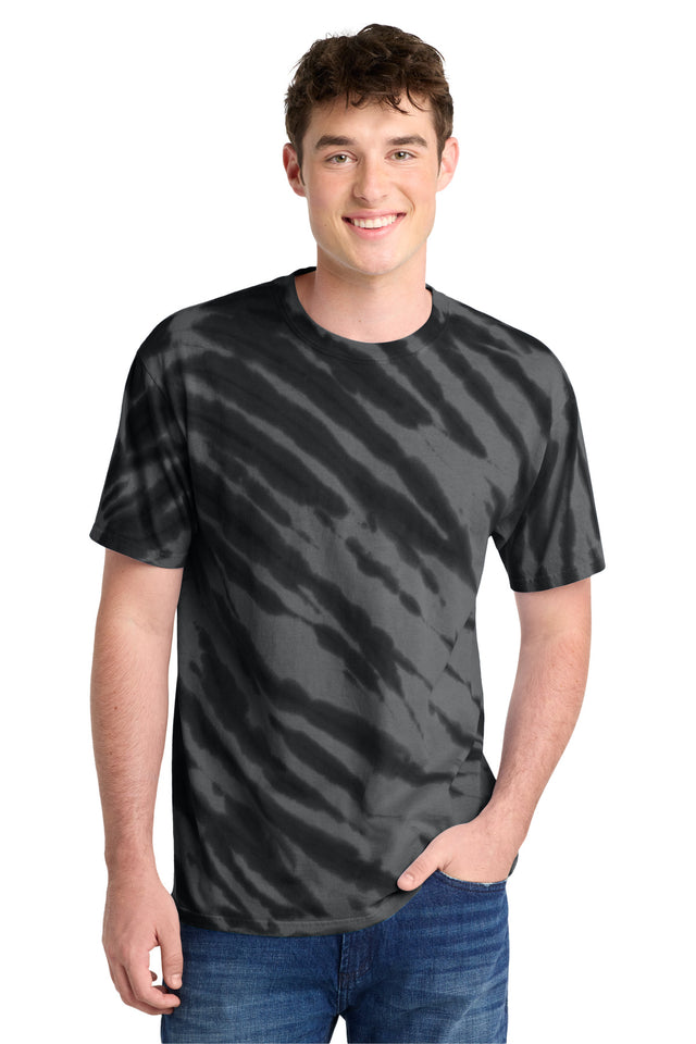 Port & Co Men's   Tiger Stripe Tie-Dye Tee