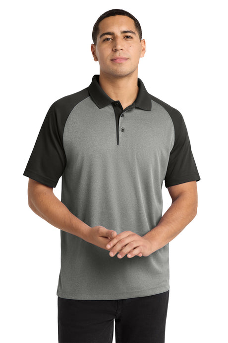 Sport-Tek Men's    PosiCharge    RacerMesh    Raglan Heather Block Polo