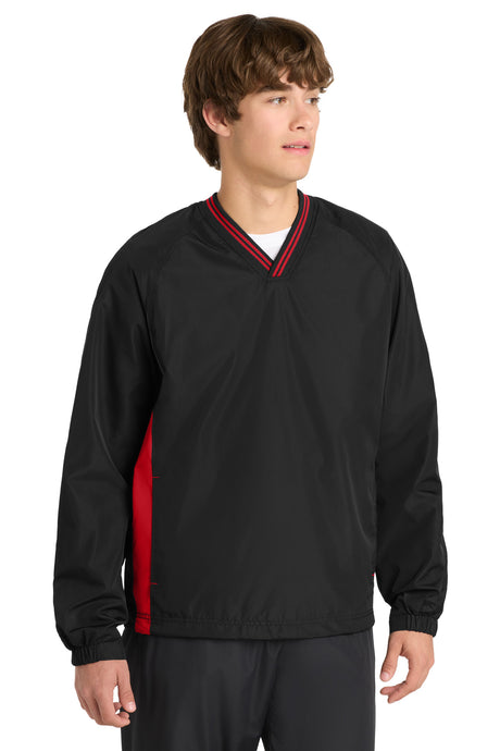 Sport-Tek Men's   Tipped V-Neck Raglan Wind Shirt