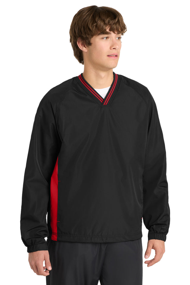 Sport-Tek Men's   Tipped V-Neck Raglan Wind Shirt