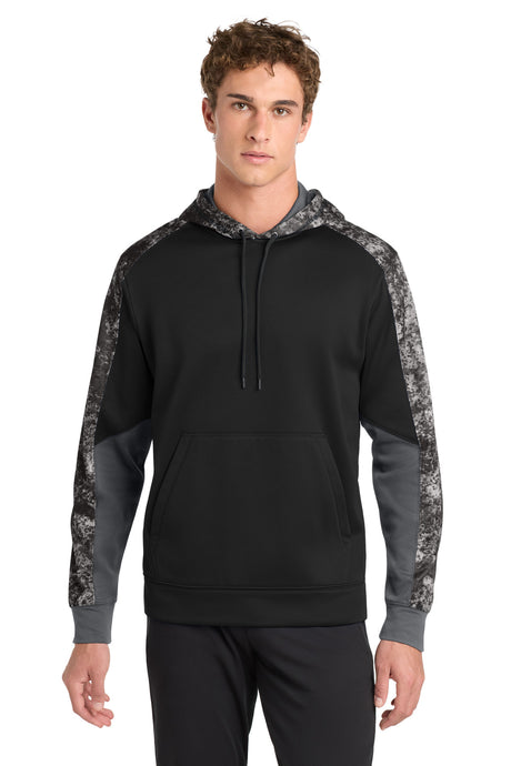 Sport-Tek Men's   Sport-Wick   Mineral Freeze Fleece Colorblock Hooded Pullover