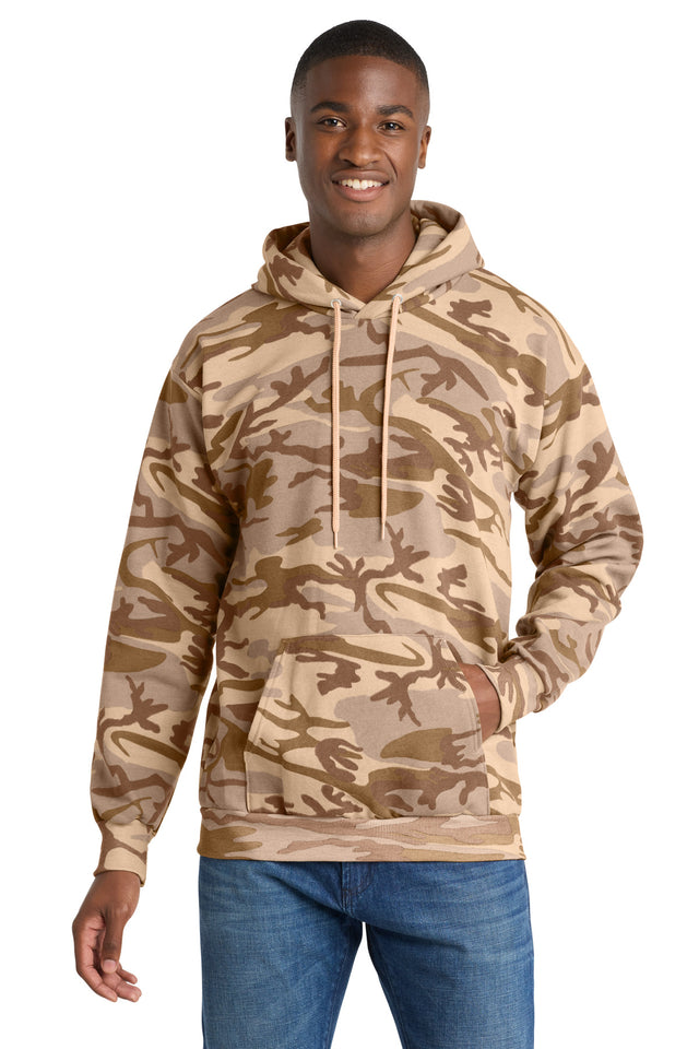 Port & Co Men's   Core Fleece Camo Pullover Hooded Sweatshirt