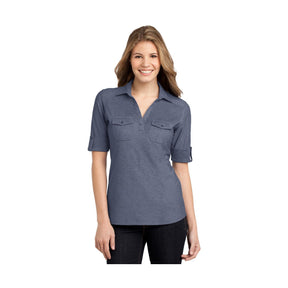 Port Authority Women's   Oxford Pique Double Pocket Polo