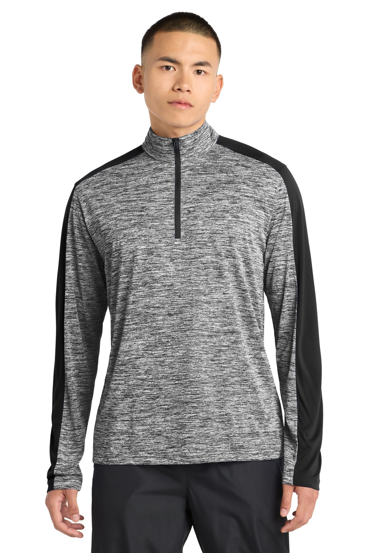Sport-Tek Men's   PosiCharge   Electric Heather Colorblock 1/4-Zip Pullover