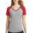 District    Juniors Mesh Sleeve V-Neck Tee