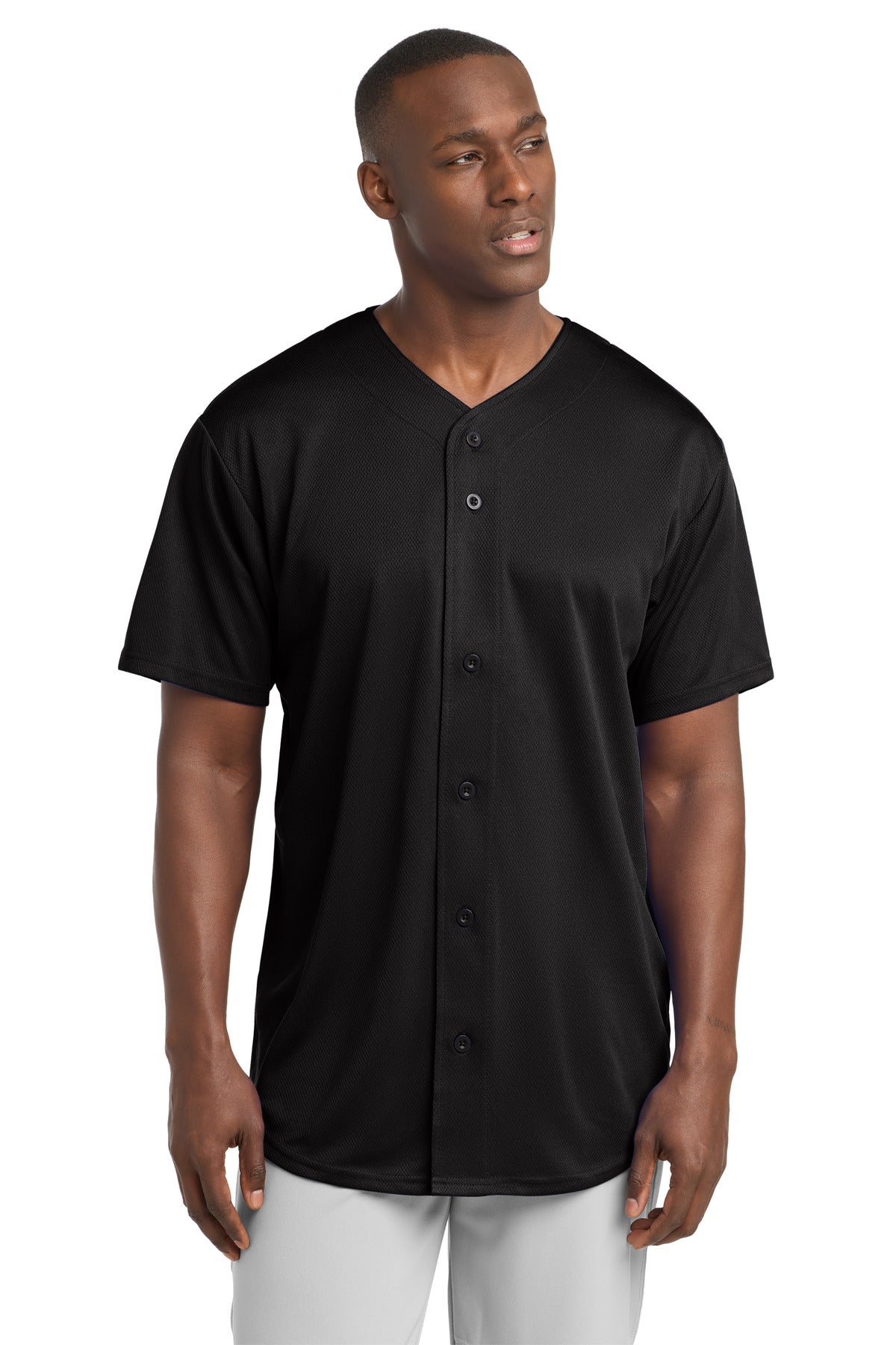 Sport-Tek Men's   PosiCharge   Tough Mesh Full-Button Jersey