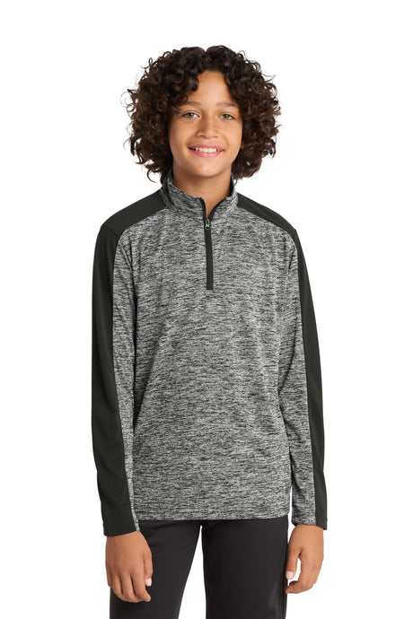Sport-Tek Youth    PosiCharge    Electric Heather Colorblock 1/4-Zip Pullover