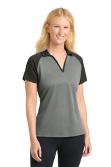 Sport-Tek Women's    PosiCharge    RacerMesh    Raglan Heather Block Polo
