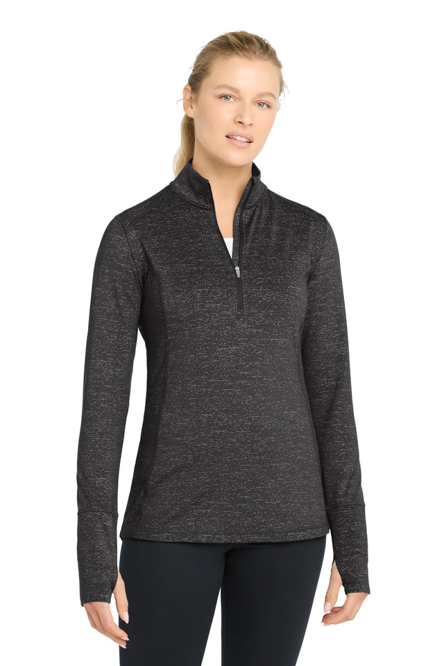 Sport-Tek Women's    Sport-Wick    Stretch Reflective Heather 1/2-Zip Pullover