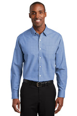 Red House Men's   Windowpane Plaid Non-Iron Shirt