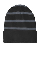 Sport-Tek Men's   Striped Beanie with Solid Band