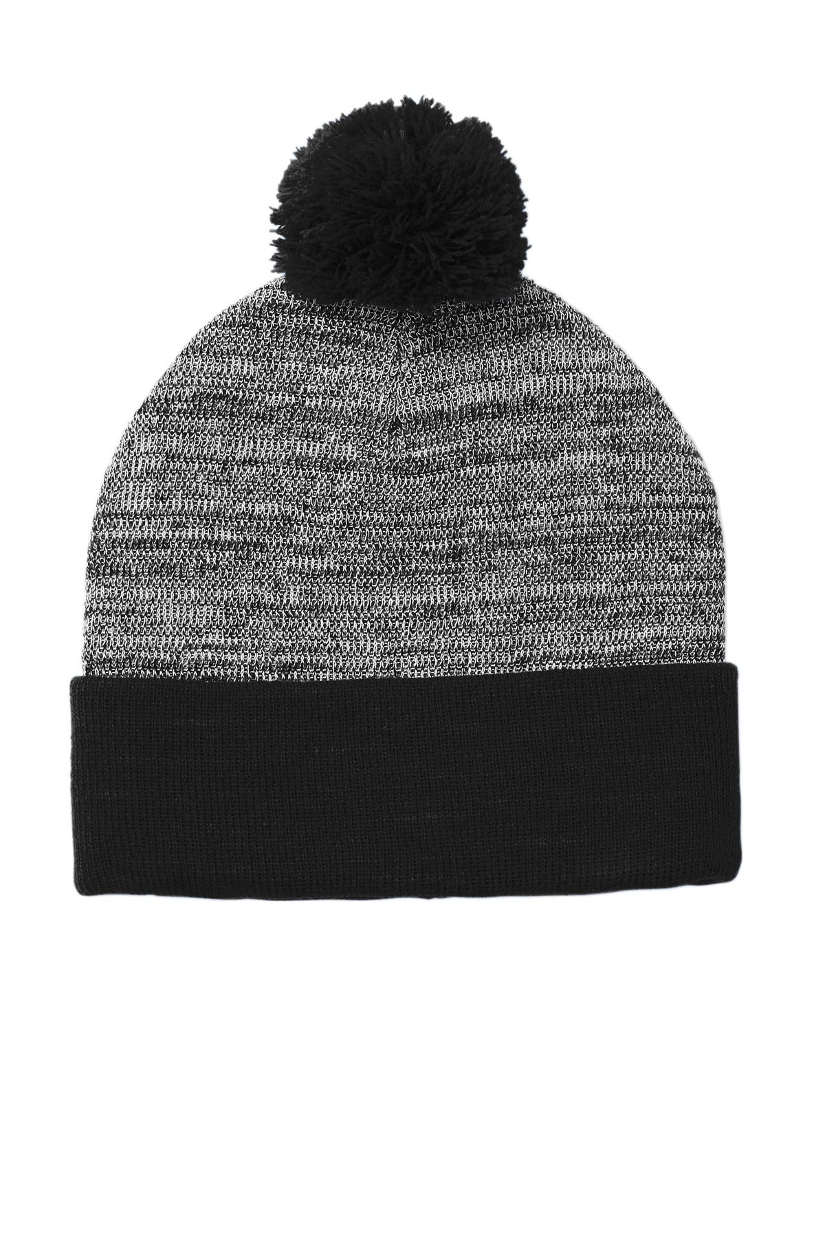 Sport-Tek Men's    Heather Pom Pom Beanie STC41