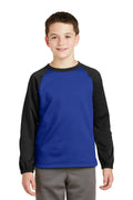 Sport-Tek ®  Youth Sport-Wick ®  Raglan Colorblock Fleece Crewneck
