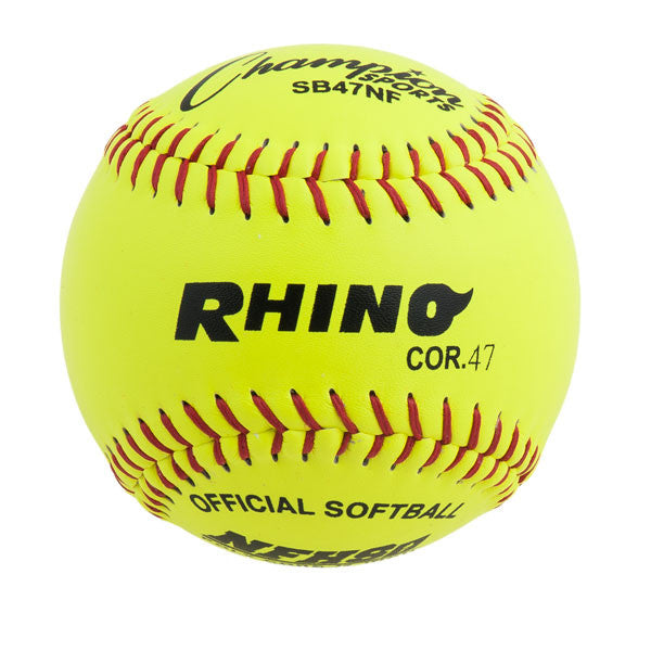 Champion Sports 11" Leather Poly Core Softball, NFHS Approved